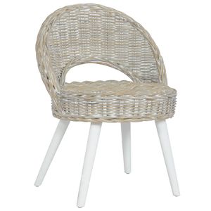 Fauteuil kubu rattan wit