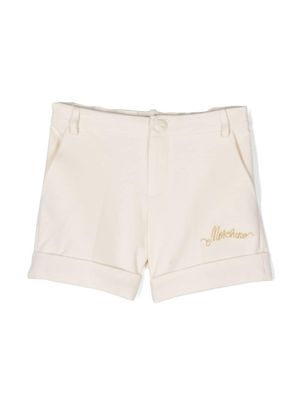 Moschino Kids barboteuse à logo brodé - Tons neutres