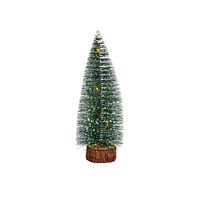 Krist+ Mini decoratie kerstboompje - met licht - H30 cm - groen - kunststof - Kerstdorpen - thumbnail