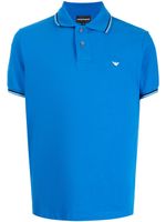 Emporio Armani polo à logo brodé - Bleu