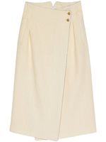 Gucci asymmetrical wrap linen skirt - Tons neutres