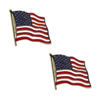 Pin Vlag USA - Set van 2x stuks - 2 cm - vlaggen speldje - supporter - mini broche