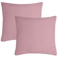 Stof Textile sierkussen Nelson - 2x - roze - 40 x 40 cm - bank kussens - polyester