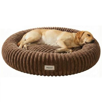 Pecco Luxe hondenmand - Orthopedisch - Rond 100 cm - Bruin rib