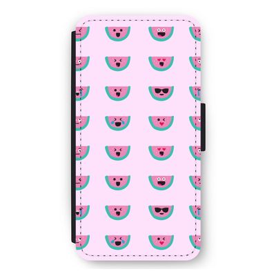 Smiley watermeloenprint: iPhone 11 Flip Hoesje