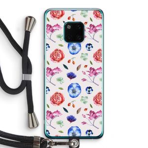 Bloemetjes: Huawei Mate 20 Pro Transparant Hoesje met koord