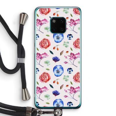 Bloemetjes: Huawei Mate 20 Pro Transparant Hoesje met koord