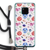 Bloemetjes: Huawei Mate 20 Pro Transparant Hoesje met koord Bloemetjes: Huawei Mate 20 Pro Transparant Hoesje met koord
