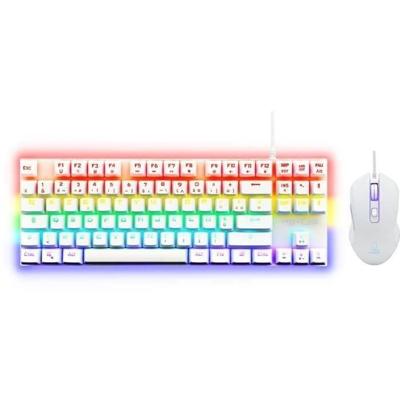 Combo Gaming Mechanisch Toetsenbord TKL + Muis - THE G-LAB - COMBO MERCURY W - Wit