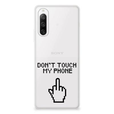 Sony Xperia 10 IV Silicone-hoesje Finger Don't Touch My Phone Sony Xperia 10 IV Silicone-hoesje Finger Don't Touch My Phone