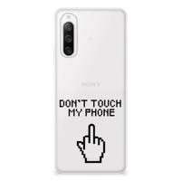 Sony Xperia 10 IV Silicone-hoesje Finger Don&apos;t Touch My Phone
