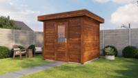 Lugarde Select Modern tuinhuis Garderen 250x250cm - Bruine olie- Plat dak- - Lugarde Select Lugarde Select Modern tuinhuis Garderen 250x250cm - Bruine olie- Plat dak- - Lugarde Select