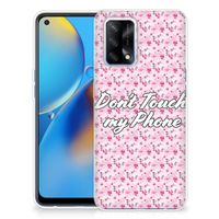 OPPO A74 4G Silicone-hoesje Flowers Pink DTMP - thumbnail