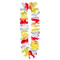 Hawaii krans/slinger - Tropische/zomerse kleuren mix - Bloemen hals slingers - thumbnail