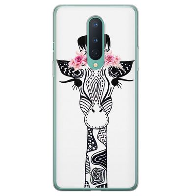 OnePlus 8 siliconen telefoonhoesje - Giraffe