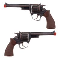 Verkleed speelgoed revolver/pistool metaal - 2x stuks - 8 schots - Plaffertjes pistolen wapens