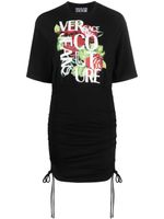 Versace Jeans Couture robe Roses à logo imprimé - Noir