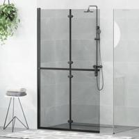 Inloop douche wand Zwart en donkertransparant 110 x 190 cm
