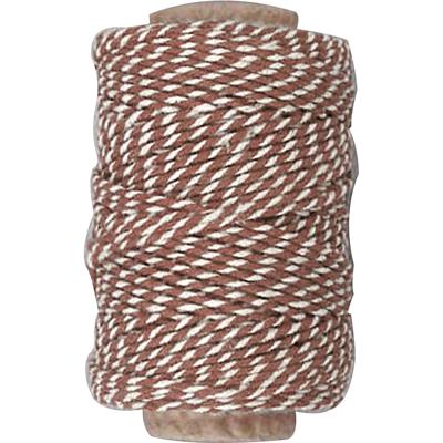 Creativ Company Katoenkoord, dikte 1,1 mm, bruin/wit, 50 m/ 1 rol