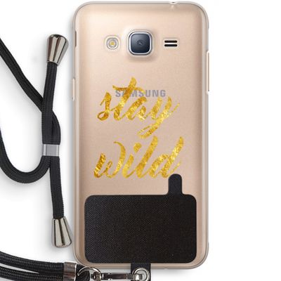 Stay wild: Samsung Galaxy J3 (2016) Transparant Hoesje met koord