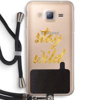 Stay wild: Samsung Galaxy J3 (2016) Transparant Hoesje met koord