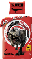 Jurassic World Dekbedovertrek rood 140 x 200 cm - polyester- 70 x 90 cm