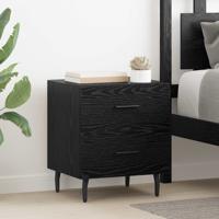 Nachtkastje 2 pcs Zwart eiken 40 x 35 x 47,5 cm Bewerkt hout