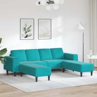 Bankstel 3 pcs Turquoise Fluweel
