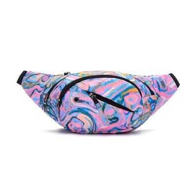 Kleur afdrukken multifunctionele casual zakken Dames outdoor portemonnee taille tas (paars)