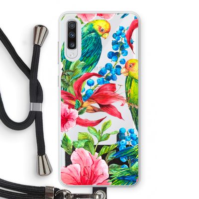 Papegaaien: Samsung Galaxy A70 Transparant Hoesje met koord