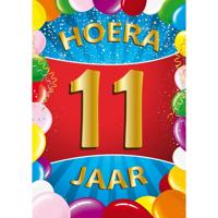 11 jaar verjaardag versiering poster - 59 x 84 cm - leeftijd feestartikelen 11 jaar verjaardag versiering poster - 59 x 84 cm - leeftijd feestartikelen