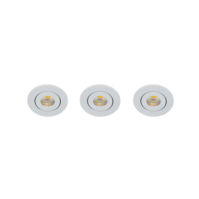 Set 3x Libra LED mini spot kantelbaar 3Watt rond WIT IP65 dimbaar