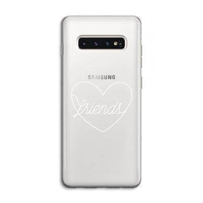Friends heart pastel: Samsung Galaxy S10 4G Transparant Hoesje