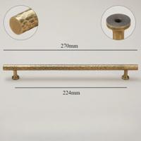 Vintage Handgehamerde Messing Kast- en Ladegrepen - Bronzen Meubelgrepen