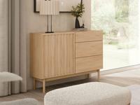 Commode SATOSHI 1 deur 3 lades cremona eik Commode SATOSHI 1 deur 3 lades cremona eik