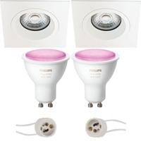 Philips Hue LED Inbouwspot Vierkant Mat Wit 93mm GU10 Bluetooth