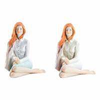 Decoratieve figuren DKD Home Decor 15 x 18 x 19,5 cm Vrouw Hars Romantiek (2 pcs)