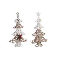 Kerstboom DKD Home Decor Gouden Wit Rotan (32 x 10 x 56 cm) (2 Stuks) - thumbnail