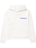 Purple Brand hoodie en coton à logo imprimé - Blanc - thumbnail