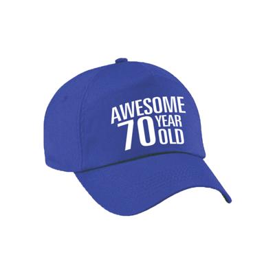 Awesome 70 year old - verjaardag cadeau petje - blauw - voor dames en heren - baseballcap