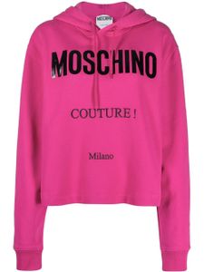 Moschino hoodie crop à logo imprimé - Rose