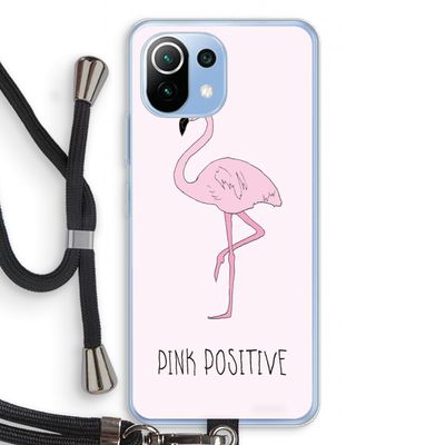 Pink positive: Xiaomi Mi 11 Lite Transparant Hoesje met koord