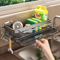 Aluminium Keuken Opbergrek | Zelf-afvoerend Gootsteenrek - Zonder Boren