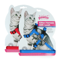 Pawise Kitten Harness With Leash Red/Blue S