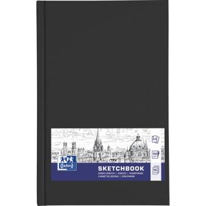 Oxford ""Sketchbook"" dummyboek, 96 vel, 100 g/m², ft A5, zwart 5 stuks