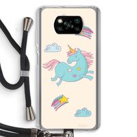 Vliegende eenhoorn: Xiaomi Poco X3 NFC Transparant Hoesje met koord Vliegende eenhoorn: Xiaomi Poco X3 NFC Transparant Hoesje met koord
