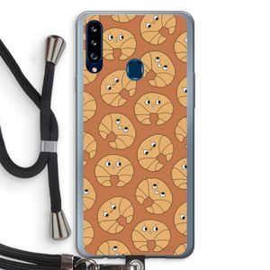 Croissant: Samsung Galaxy A20s Transparant Hoesje met koord
