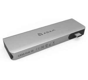 ADAM elements CASA Hub 5E USB-C 3.1 5 port Card Reader grijs - AAPADHUB5EGY