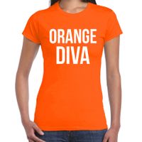 Koningsdag t-shirt orange diva oranje voor dames