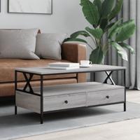 Salontafel 100x51x45 cm bewerkt hout grijs sonoma eiken - thumbnail